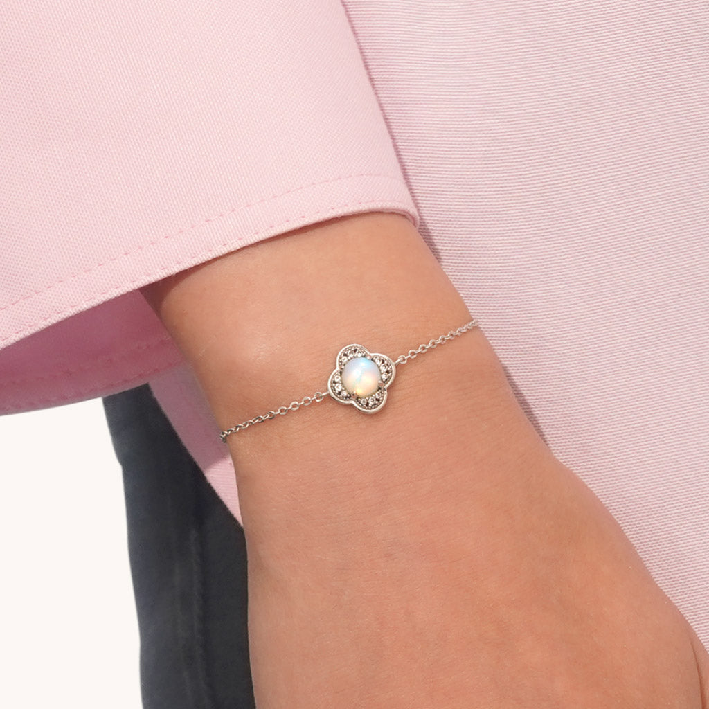 Gnoce Four Leaf Clover Moonstone Bracelet_4