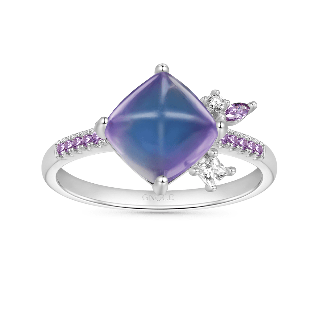 Gnoce Two-color Fluorite Crystal Sugar Tower Ring_1