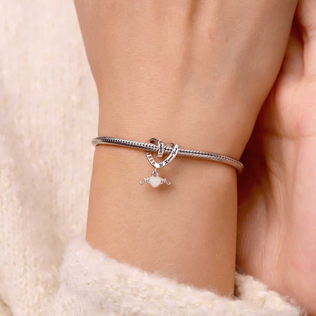 Gnoce Engravable 'I love you' MoM Glow-in-the-Dark Heart Charm_6