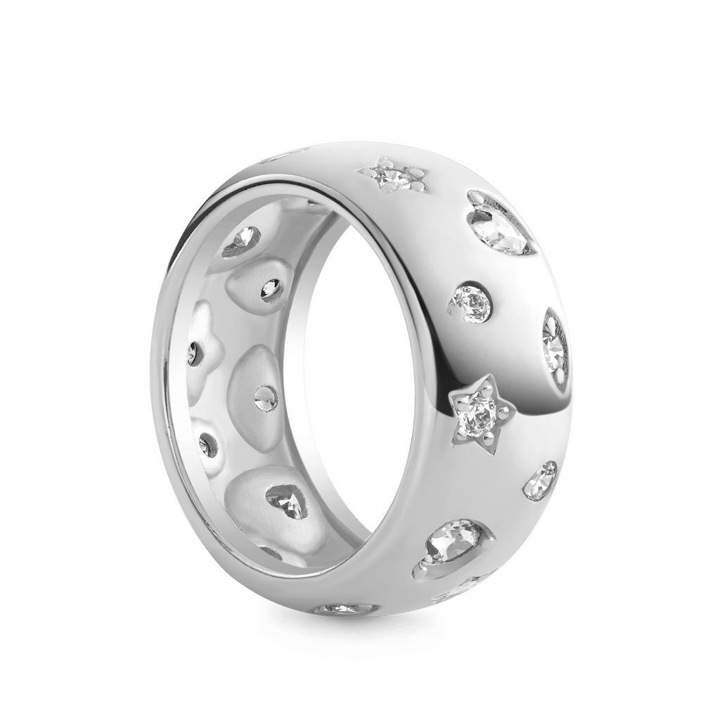 Gnoce Silver Color Mixed Shape Vintage Ring_2