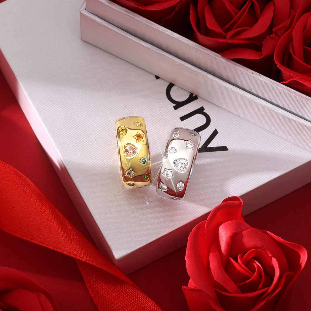 Gnoce Silver Color Mixed Shape Vintage Ring_3