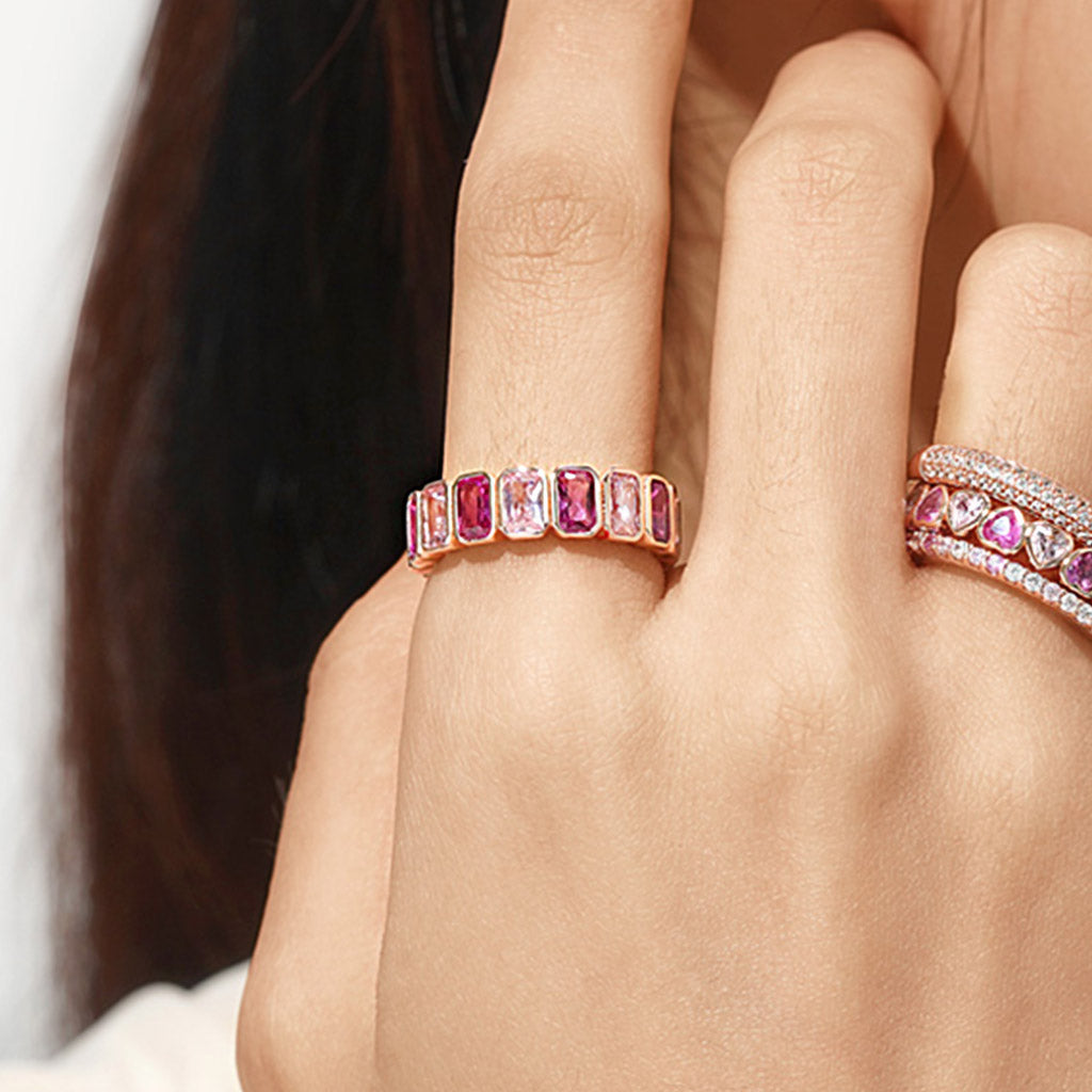 Gnoce Morganite Baguette Cut Bezel Eternity Band Ring_6