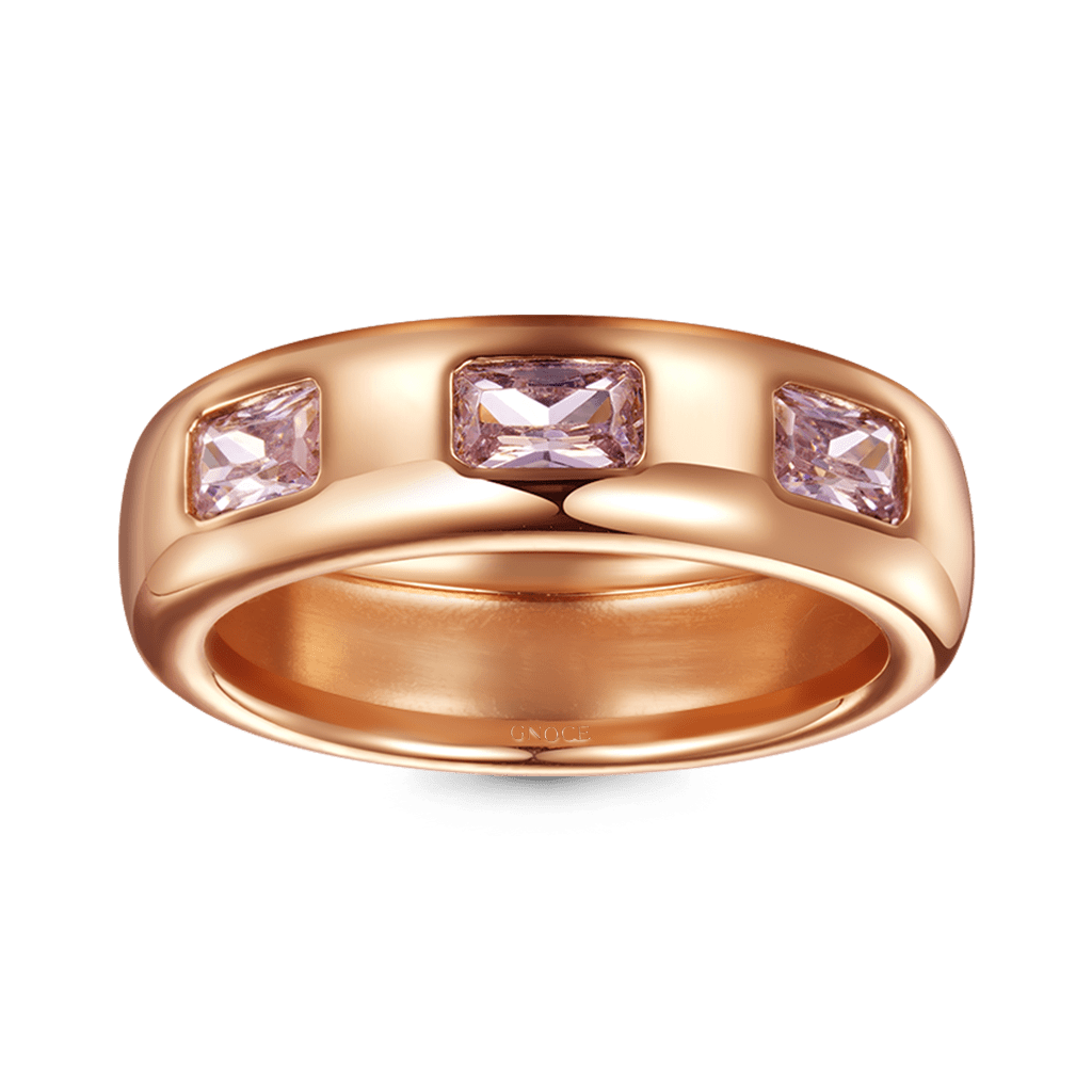 Gnoce Triple Morganite Bezel Vintage Ring_3
