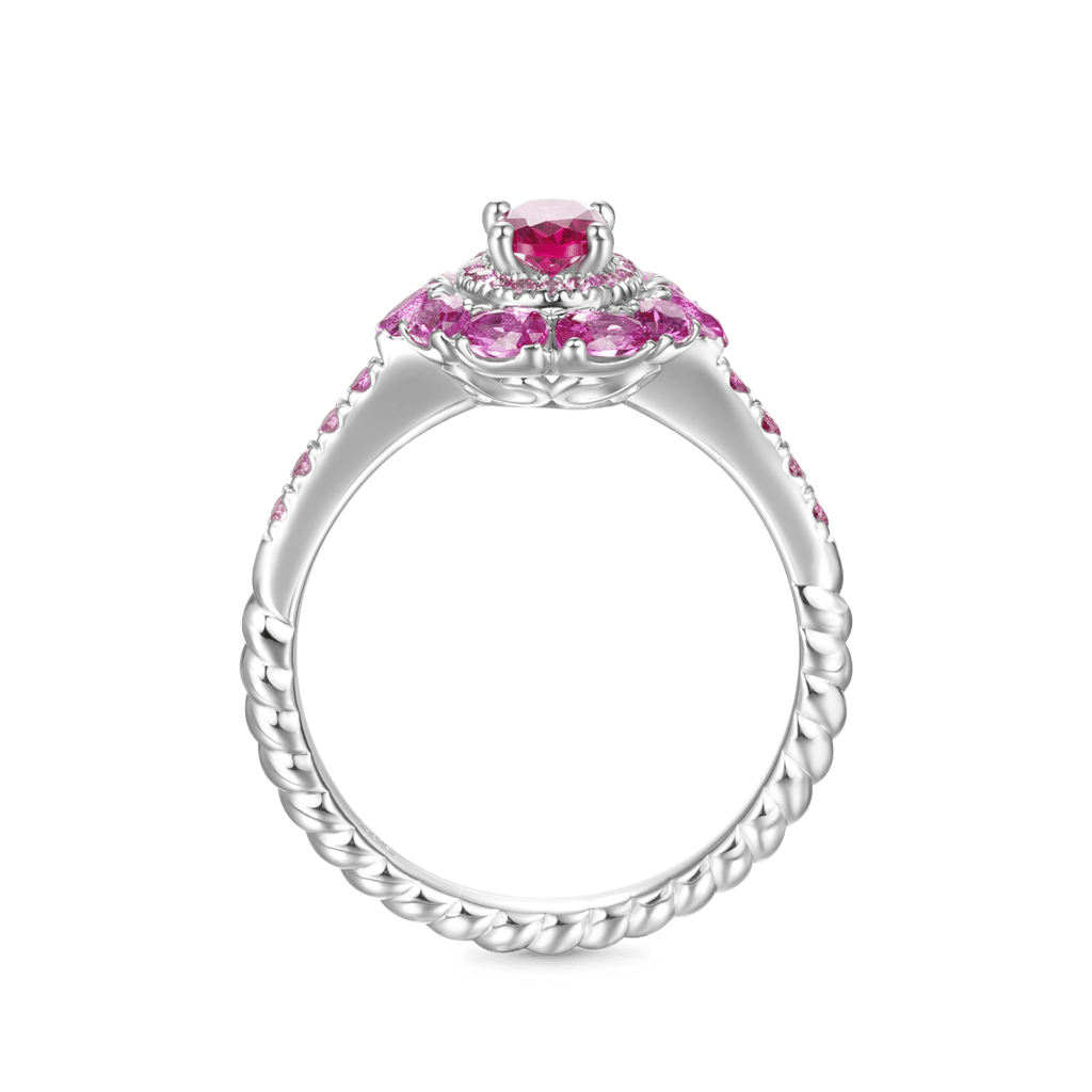 Gnoce Oval Fuchsia Double Halo Engagement Ring_3