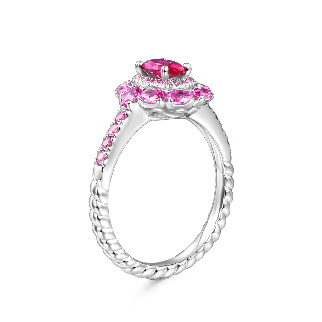 Gnoce Oval Fuchsia Double Halo Engagement Ring_4