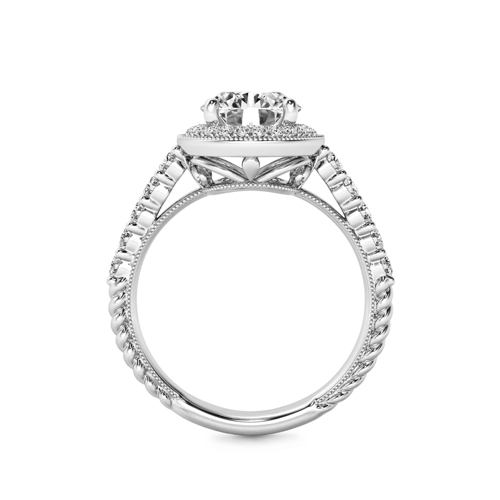 Gnoce Vintage Round Cut Halo Milgrain Engagement Ring_2