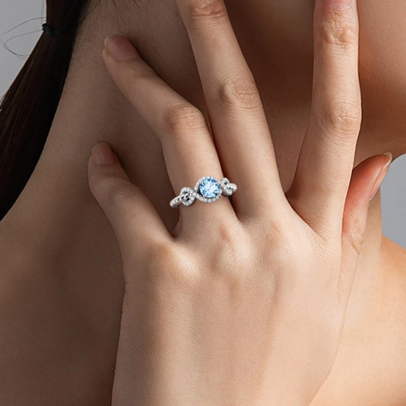 Gnoce Round Cut Twist Infinity Birthstone Ring_7