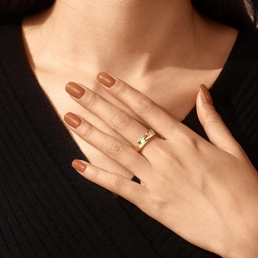 Gnoce Fancy Color Mixed Shape Ring_6