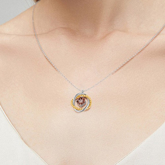 Gnoce Brown Cushion Crossover Pendant Necklace_7