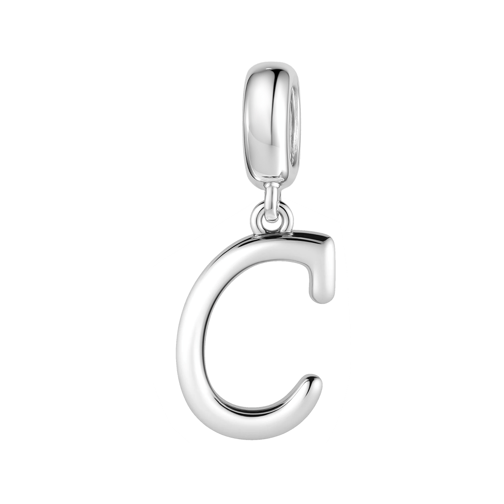 Gnoce "Choice,Chance,Change" Letter C 925 Sterling Silver Dangling Charm Great for Bracelet, Choker, Necklace_1