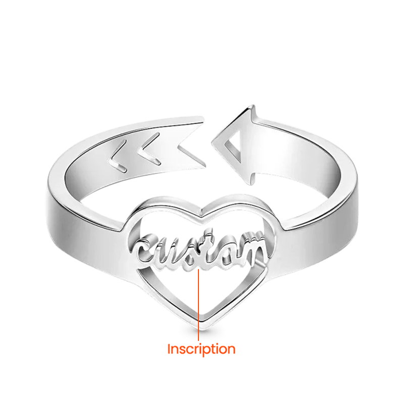 Gnoce Loving Heart Personalized Name Adjustable Ring_4