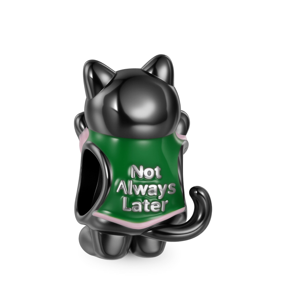 Gnoce Playful "Good Now" Black Cat Charm_5