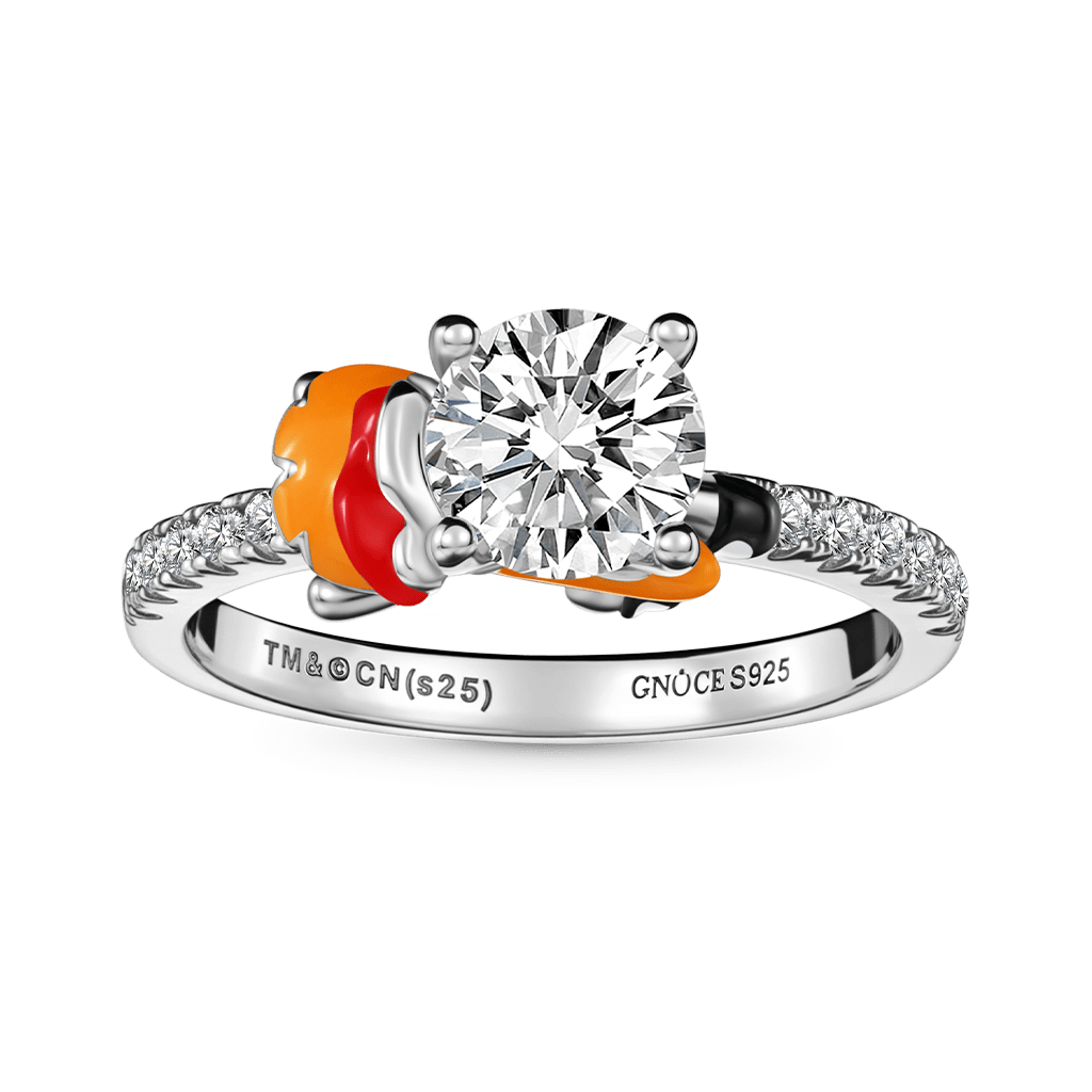 The Powerpuff Girls Blossom Embraces Moissanite Round Cut Ring_2