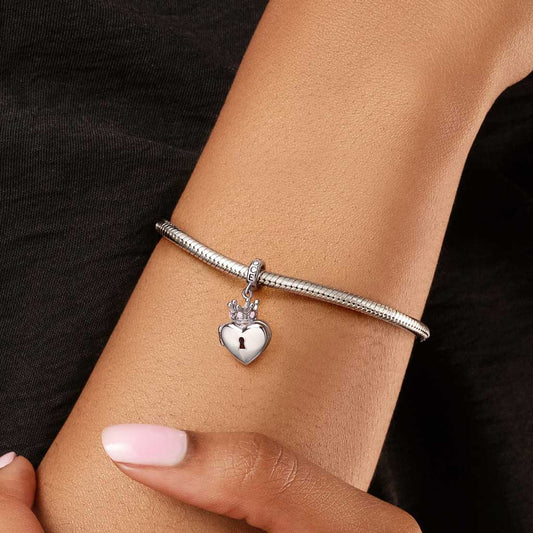 Gnoce Openable Skull Heart Lock Birthstone Pendant Dangle Charm_2