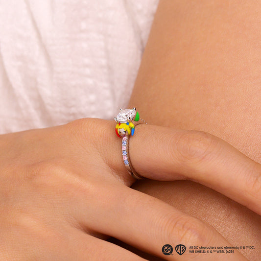 The Suicide Squad Gnoce Harley Quinn & The Joker Embraces Moissanite Round Cut Ring_3