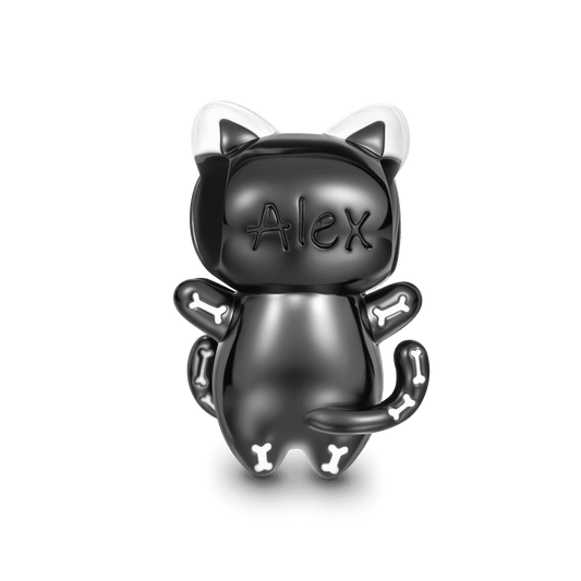 Gnoce Engravable Skull Cat Charm_5