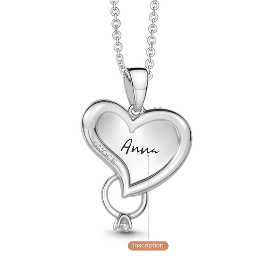 Gnoce ‘Happy Anniversary’ Customized Birthstone Heart-shaped Necklace_4