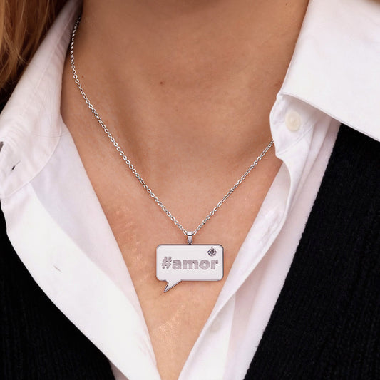 Gnoce Hashtag Speech Bubble Custom Necklace_2