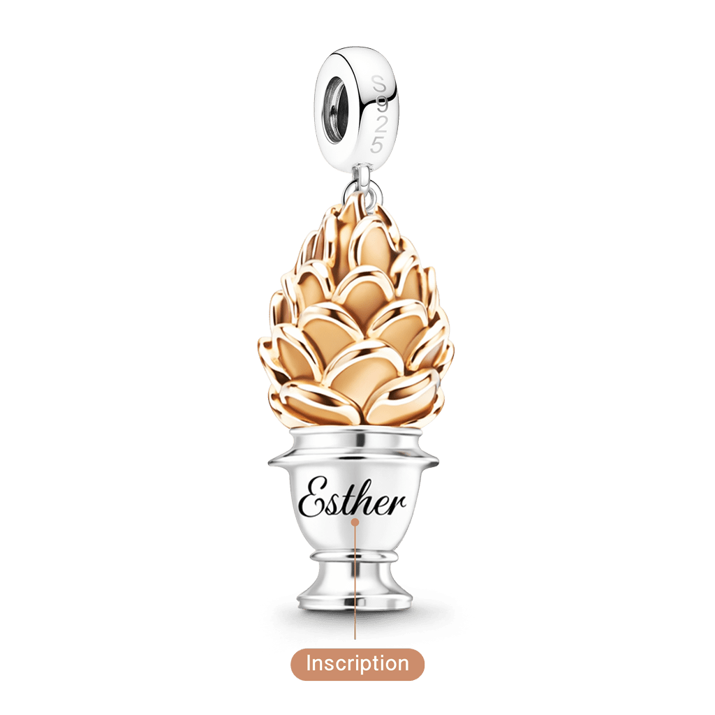 Gnoce Engravable Bronze Pinecone Pendant Dangle Charm_5