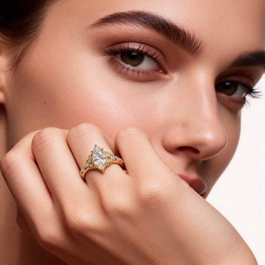 Gnoce Vintage Filigree Marquise-cut Engagement Ring_2