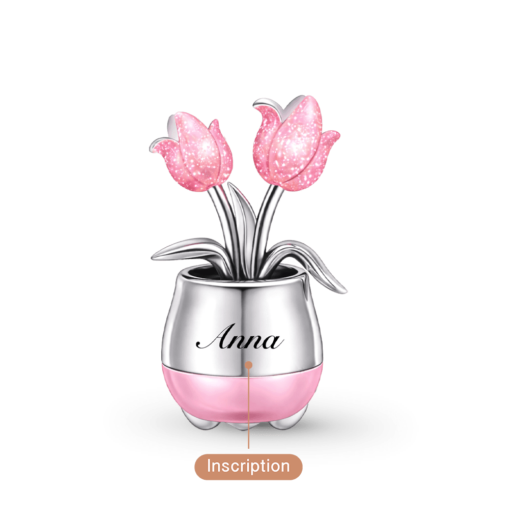 Gnoce Mother's Day Tulip Personalized Birthstone Charm_6