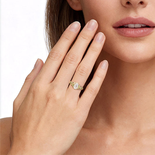 Gnoce Branch Inspired Leafy Oval-Cut Engagement Ring_2