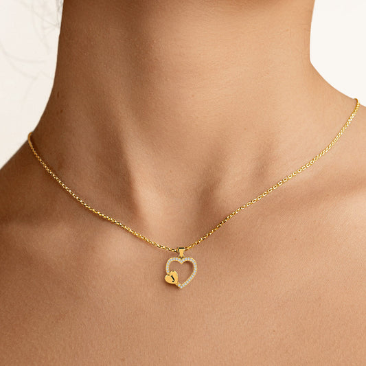 Gnoce Custom Initial Heart Necklace with Birthstone_2