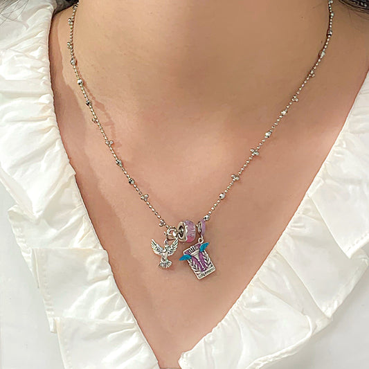 Gnoce Peace Dove and Judgement Tarot Pendant Necklace Set_2