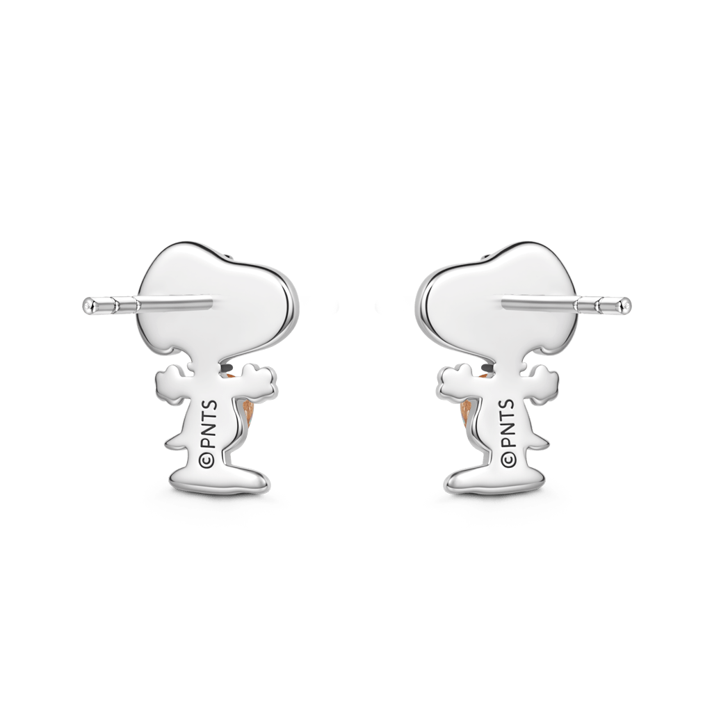 Gnoce Peanuts Snoopy Embraces Pear-Cut Stud Earrings_4
