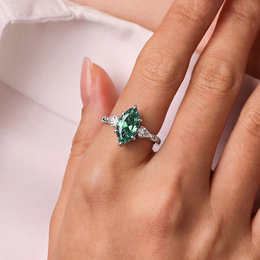 Gnoce Green Emerald Marquise-Cut Engagement Ring_2