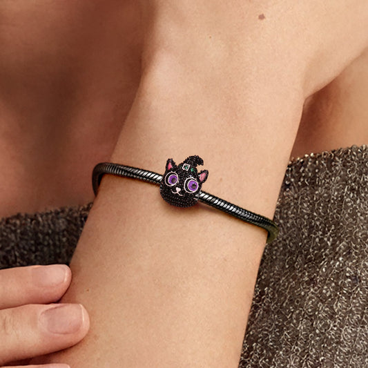 Gnoce Black Cat Charm Platinum-plated Silver Blend_2