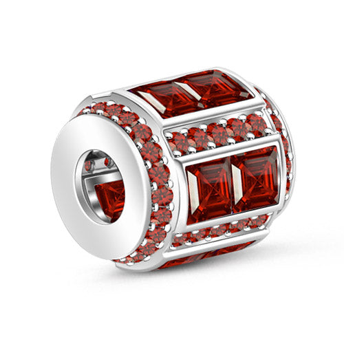 Gnoce "January Birthstone to Be Pride of Your Birth Month" Made of 925 Sterling Silver Garnet Birthstone Charm_2