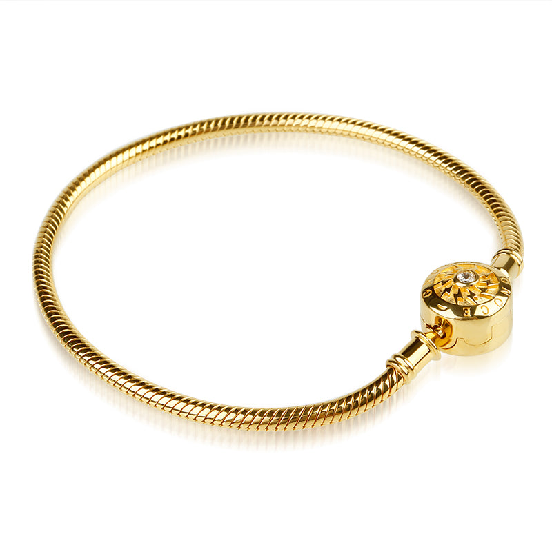 Gnoce "The Moment I Meet You" Elegant 18K Gold Plated Classic Bracelet Well Made Multi Size 16CM-22CM Best Gifts For Her_3