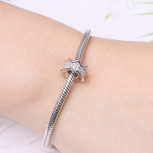 Gnoce "Daily Chic" Stopper Bead with White Crystal Stones 925 Sterling Silver_3