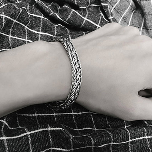 Men's Sterling Silver Hand-Woven Bracelet_4