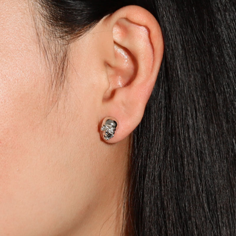 Silver Skull Studs with Sterling Silver_3