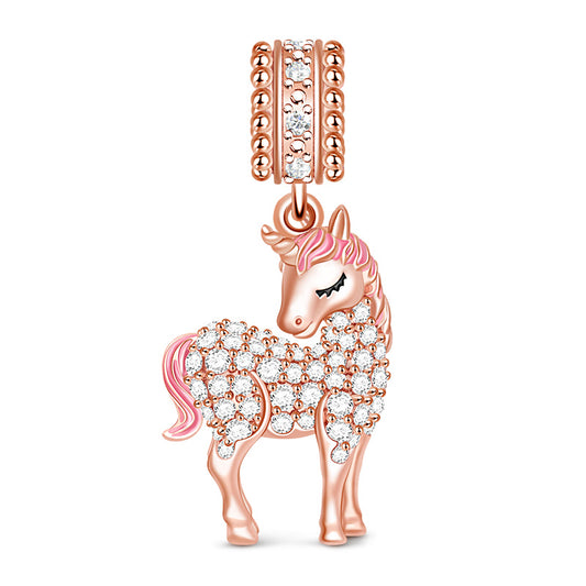 Gnoce "Divine Soul and Spirit" Unicorn Beads 925 Sterling Silver 18K Rose Gold Plated Charm Pendant fit for Bracelet/Necklace_1