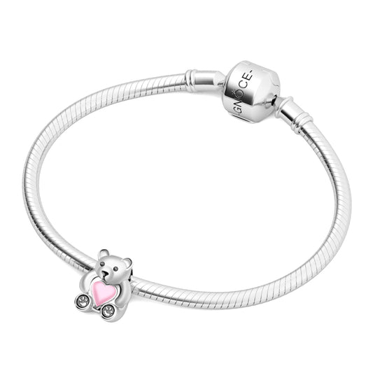 GNOCE " My Heart is Always with You" 925 Sterling Silver Bear Charm Gift for Her_3
