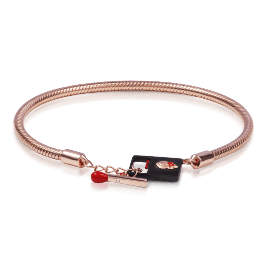 Light of Hope OT Buckle Bracelet 925 Sterling Silver 18K Rose Gold Plated inlaid with Diamond_1