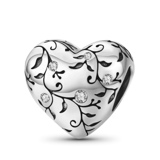 Retro Love Charm Bead Sterling Silver Inlaid with Gems_1
