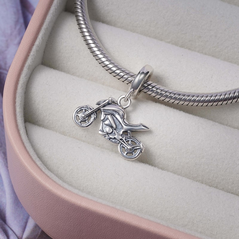 Motorcycle Pendant Dangle Charm Sterling Silver_2