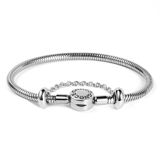 Gnoce "Never Fade" Metal Bracelet with Safety Chain 316 Stainless Steel Fit for Charms_1