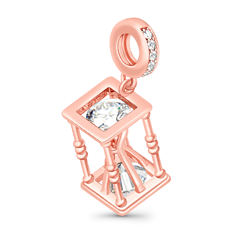 Gnoce "Hourglass" 925 Sterling Silver 18k Rose Gold Plated Pandents Charms Fit Bracelet and Necklace_2
