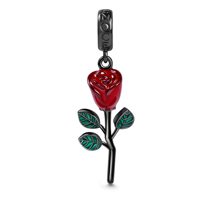 Rose Flower Pendant Dangle Charm Sterling Silver_1
