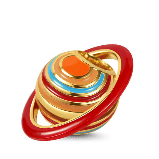 Saturn Charm Bead Sterling Silver 18K Gold Plated_1