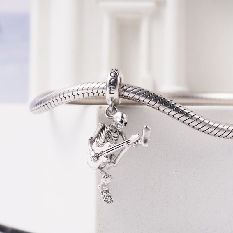 Rock Skeleton Pendant Dangle Charm Sterling Silver_2
