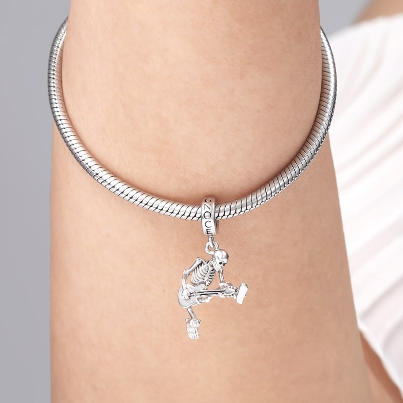 Rock Skeleton Pendant Dangle Charm Sterling Silver_3