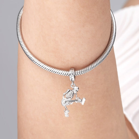 Rock Skeleton Pendant Dangle Charm Sterling Silver_3