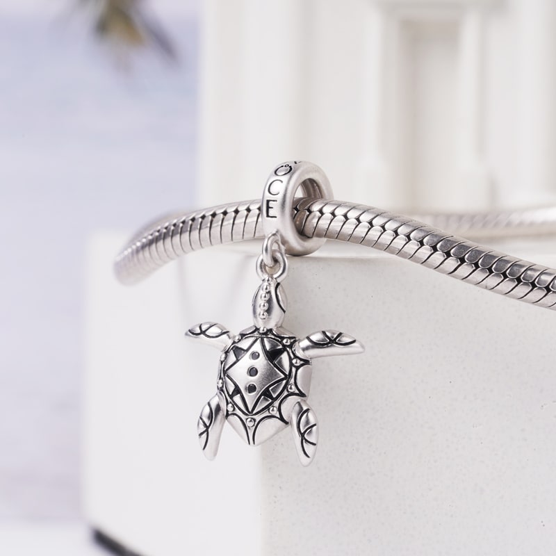 Sea Turtle Pendant Dangle Charm Sterling Silver_2