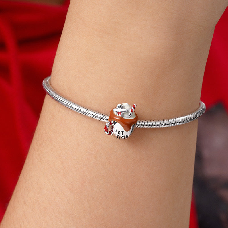Coffee Charm Bead With Christmas Elements 925 Sterling Silver_3